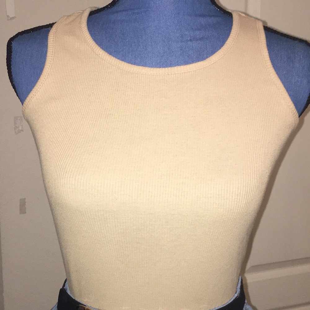 Faded Glory Tank Top 100% Cotton in Tan/Khaki